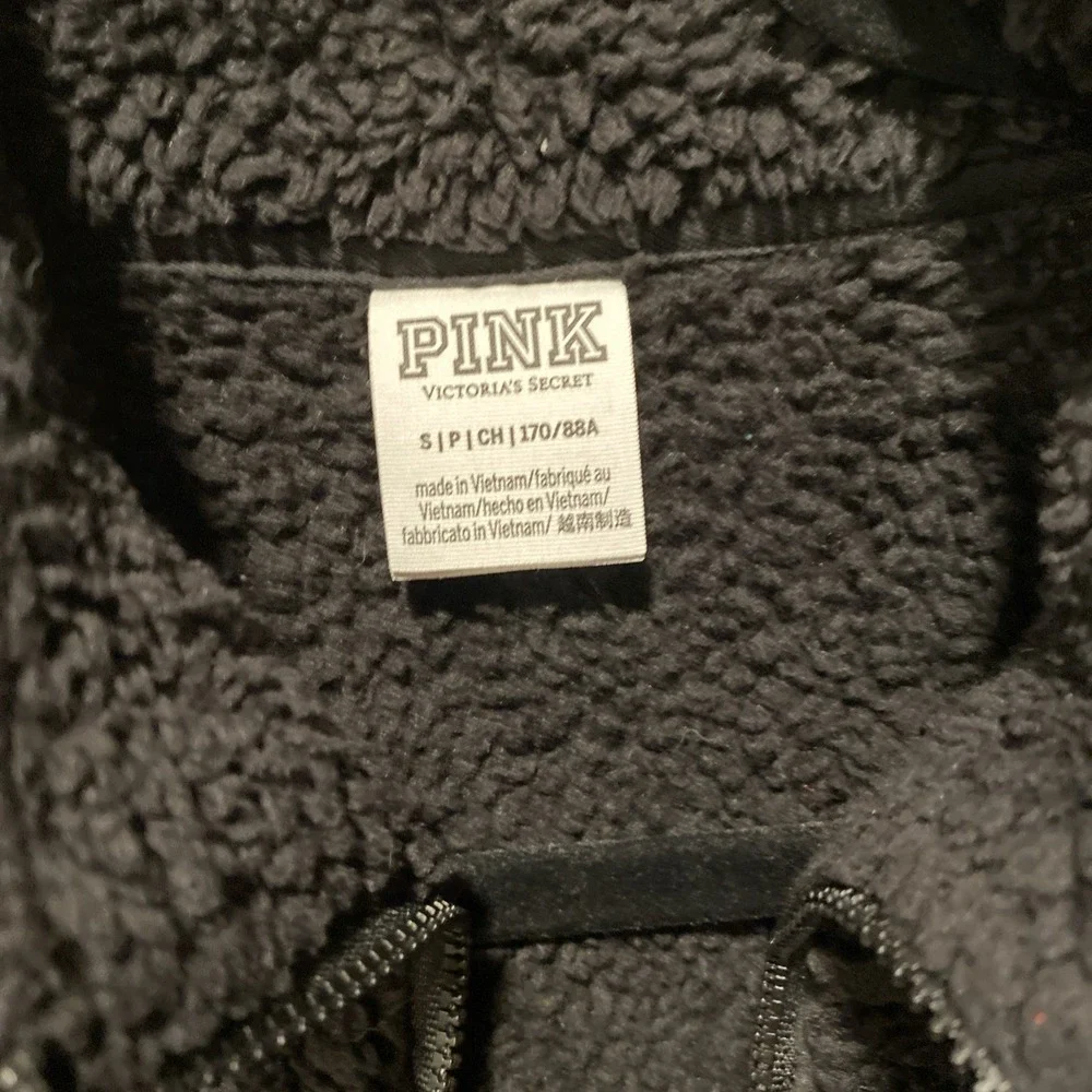 Victoria's Secret Pink Sherpa Full Zip Jacket‎ Black Small